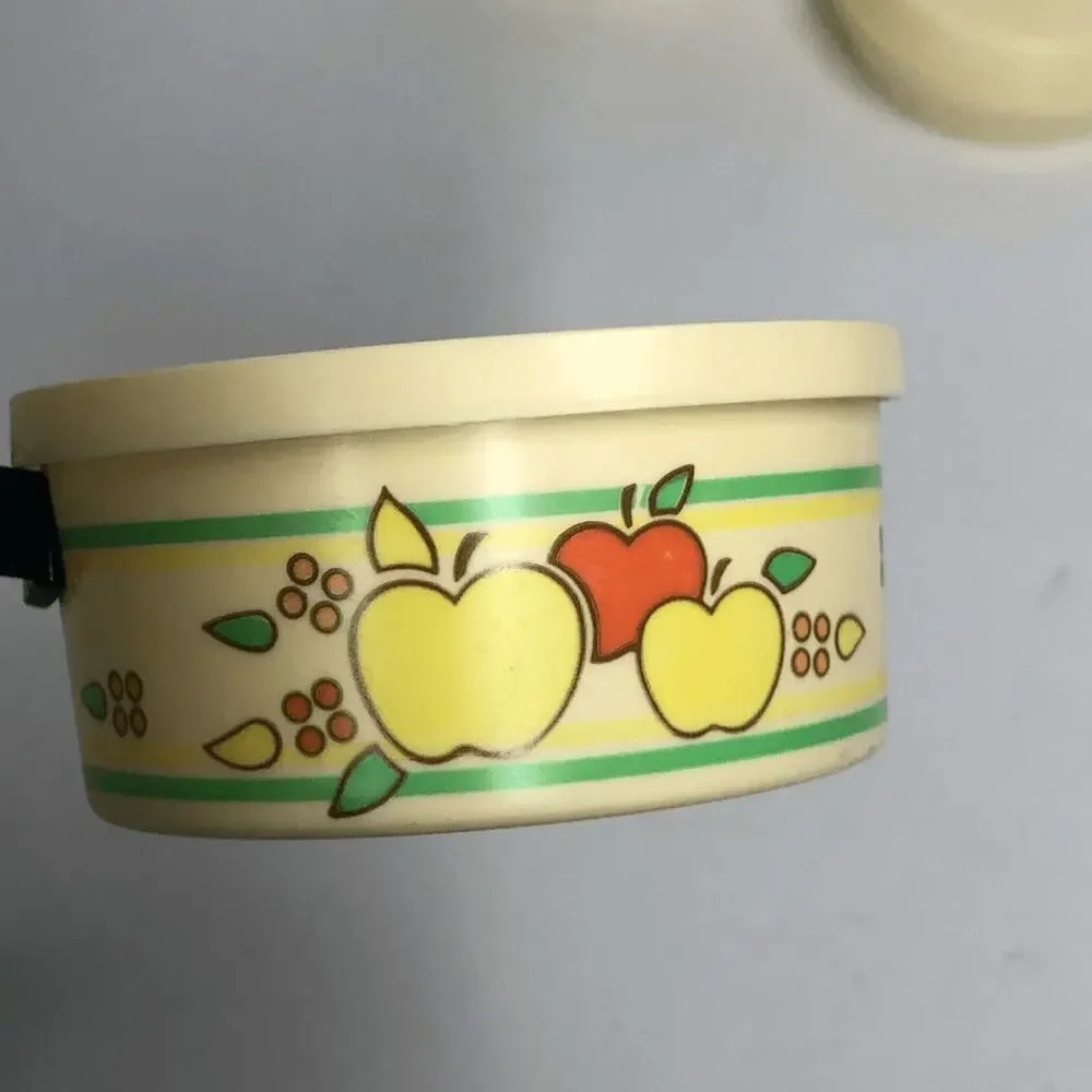 vintage plastic chilton toys dishes‎ pans apples pattern play pretend kitchen